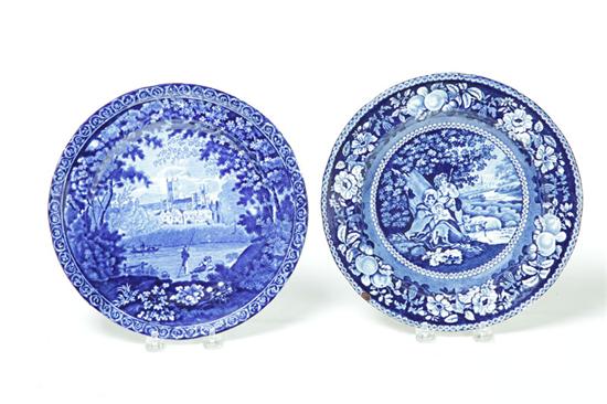 Appraisal: TWO STAFFORDSHIRE PLATES England nd quarter- th century Dark blue