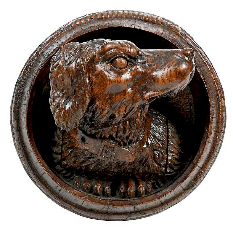 Appraisal: Black Forest Dog Carving German or Swiss th century canine