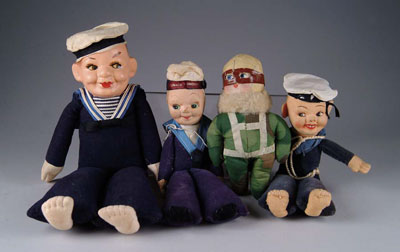 Appraisal: LOT OF SEVEN ENGLISH SAILOR DOLLS INCLUDING NORAH WELLINGS Approximately