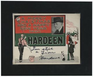 Appraisal: Hardeen Theo Theodore Weiss Signed Christmas Postcard Circa s Color