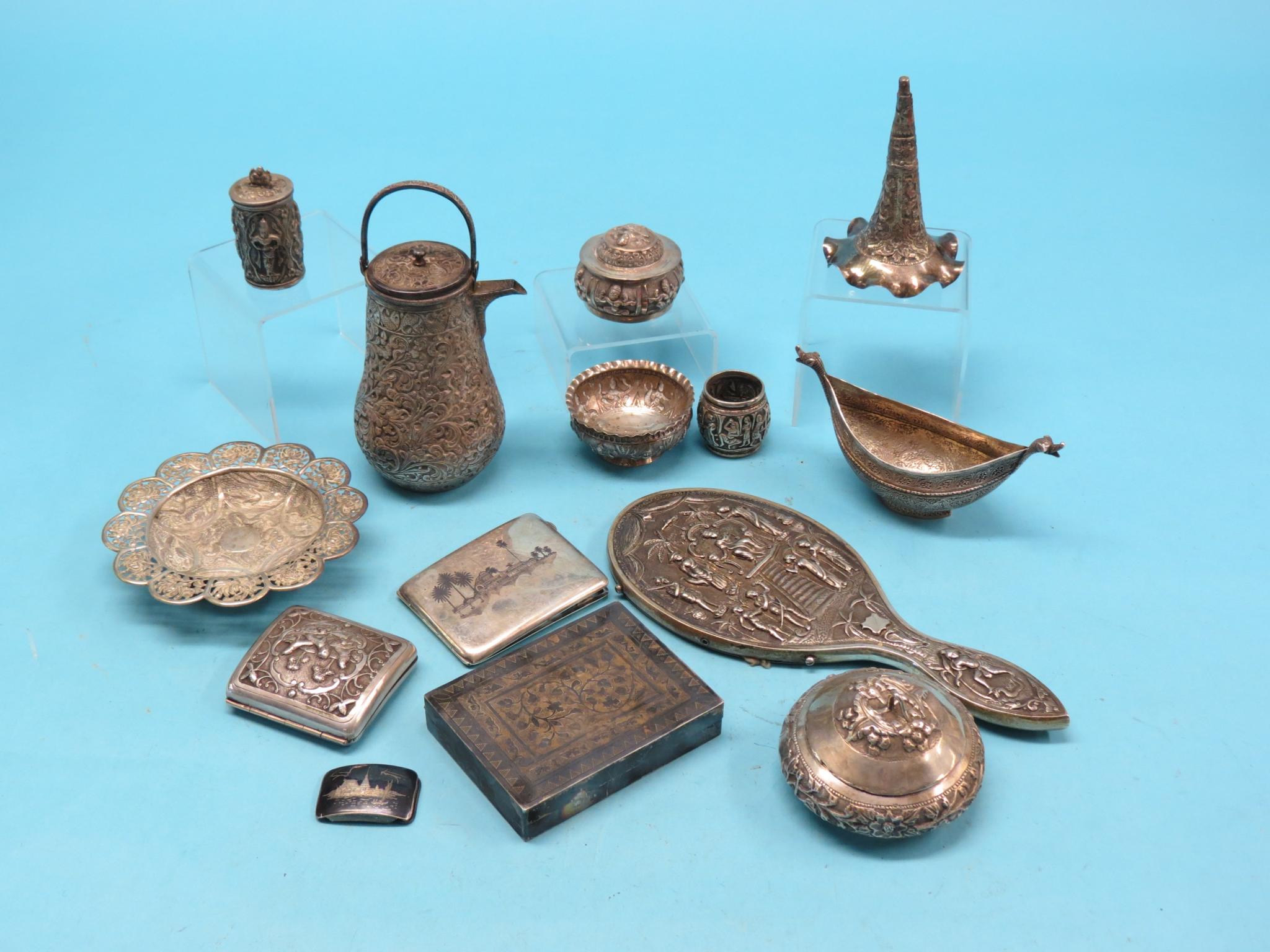 Appraisal: A quantity of Middle-Eastern embossed silverware items approx oz total