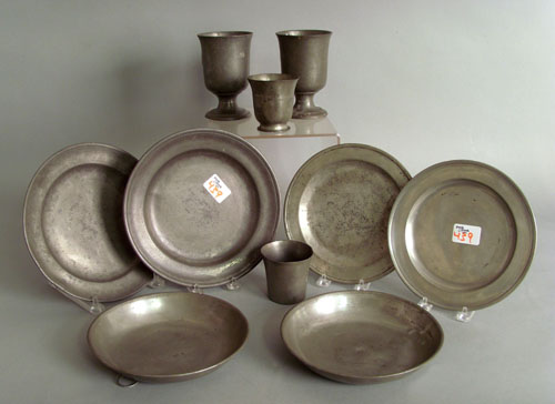 Appraisal: Ten pcs of pewter