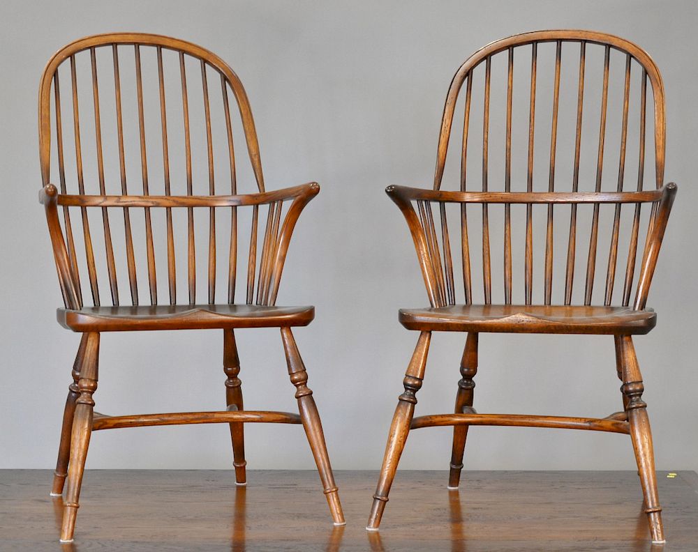 Appraisal: Pair of D R Dimes Windsor style armchairs ht in