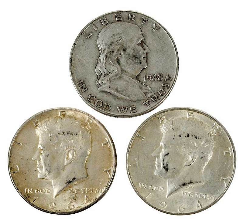 Appraisal: Silver Half Dollars mostly Benjamin Franklin and Kennedy type fine