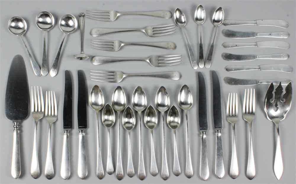 Appraisal: ROGERS LUNT BOWLEN STERLING FLATWARE SERVICE marked with Pythagorean symbol