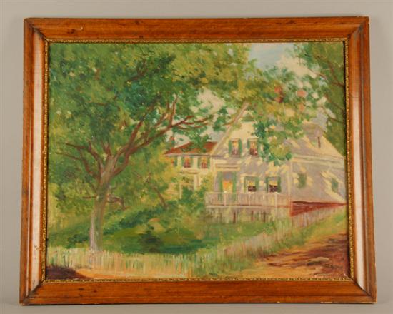 Appraisal: Bertha Lea Low - American A House Among Trees Oil