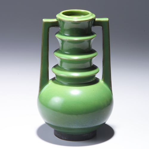 Appraisal: ROSEVILLE Futura two-handled vase - with bulbous base and stepped