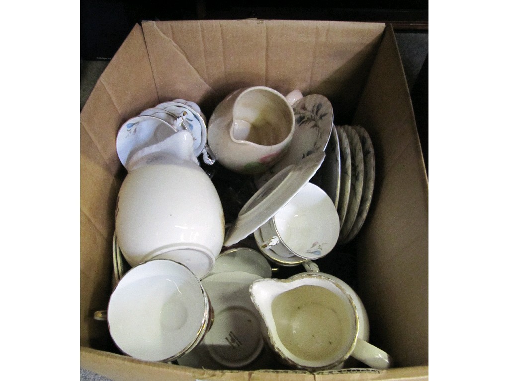 Appraisal: Box of assorted ceramics and glassware to include Royal Albert