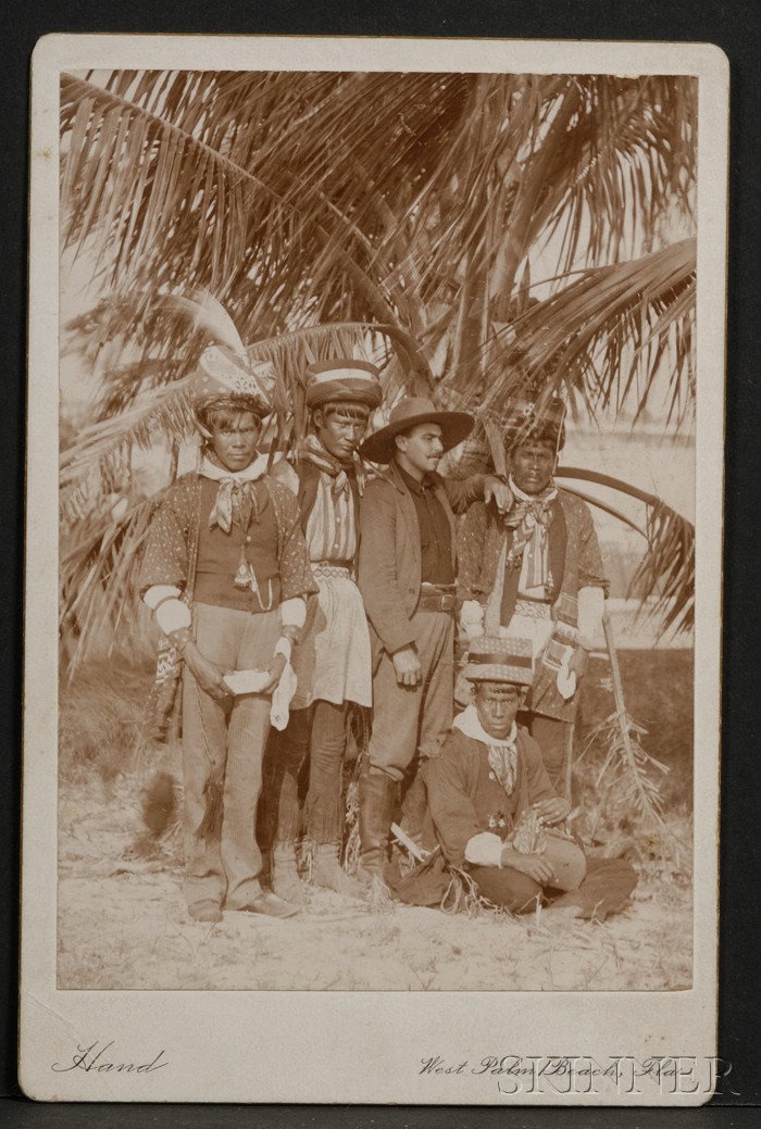 Appraisal: Cabinet Card of Seminole Indians by Fred Hand West Palm