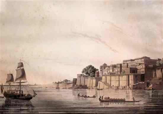 Appraisal: Thomas Daniell - two coloured aquatints The Taje Mahal at