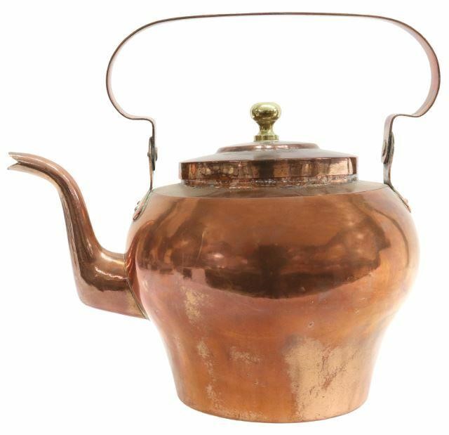 Appraisal: Large French copper ten-litre hot water kettle late th early