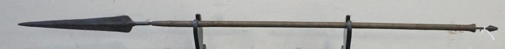 Appraisal: African Brass and Steel Spear L in cm