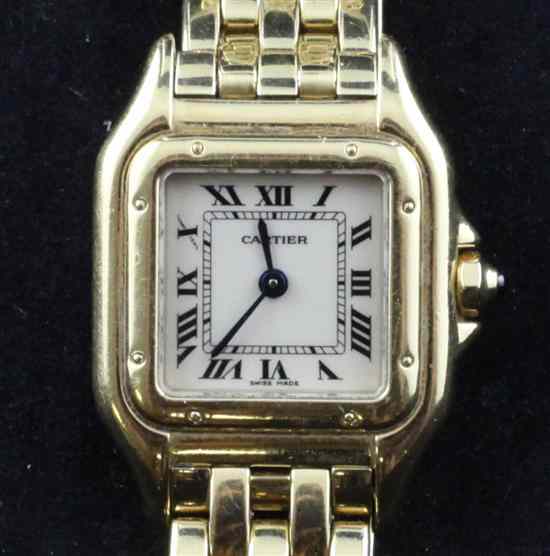 Appraisal: A lady's ct gold Cartier Panthere quartz wrist watch with