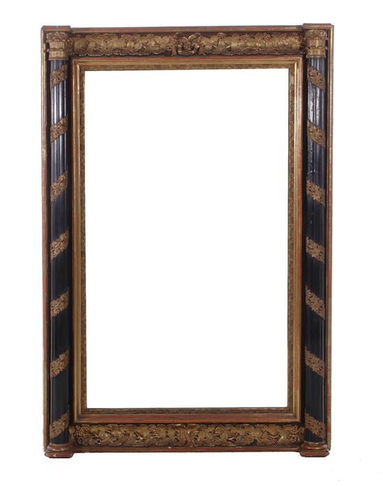 Appraisal: Continental painted and carved giltwood overmantle mirror second quarter th