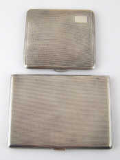 Appraisal: Two silver engine turned cigarette cases wt g