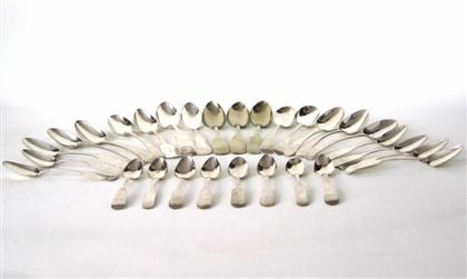 Appraisal: Group of coin silver spoonsComprising tablespoons and teaspoons various makers