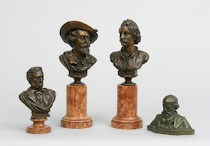 Appraisal: A Collection Of Small Bronze Bust Portraits A collection of