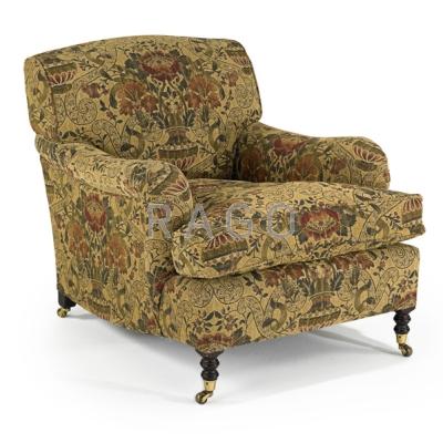 Appraisal: GEORGE SMITH Club chair United Kingdom ca Upholstery down mahogany