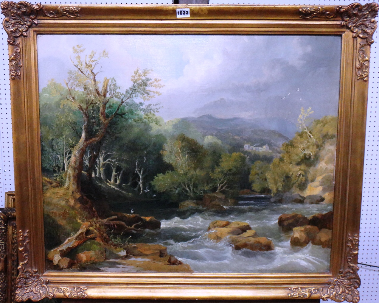 Appraisal: Follower of John Wilson Carmichael Rocky river scene oil on