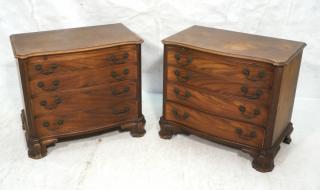 Appraisal: Pr Drawer Mahogany Bachelors Chests Beveled sh Pr Drawer Mahogany