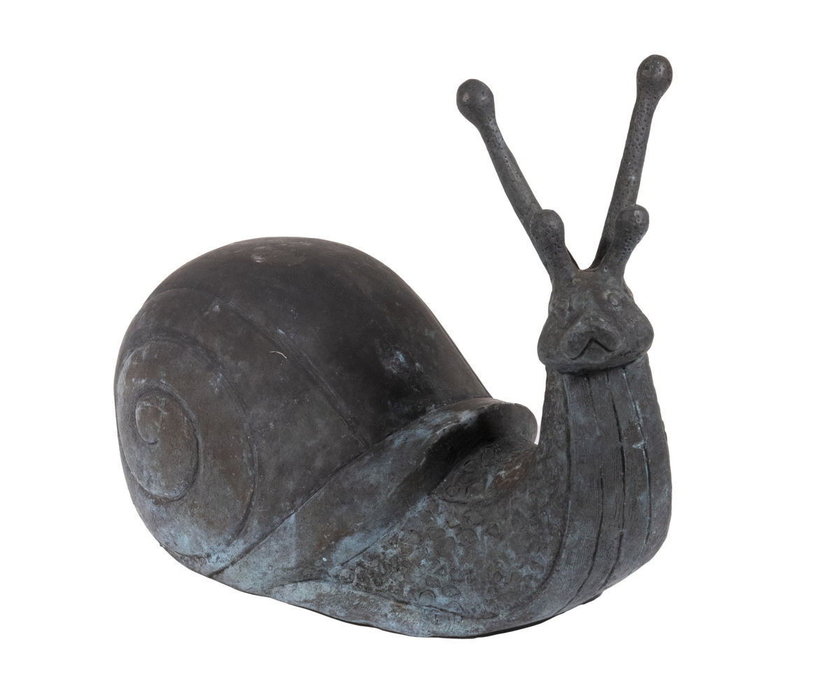 Appraisal: SNAIL SCULPTURE Copper Garden Figure depicting a snail with verdigris