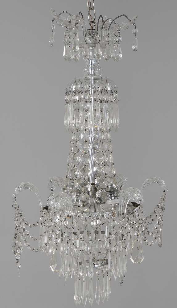 Appraisal: George III Style Crystal Chandelier th century small scale star