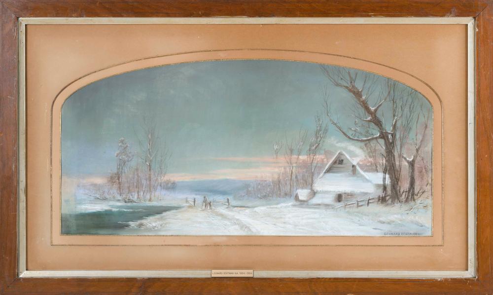 Appraisal: LEONARD OCHTMAN CONNECTICUT - WINTER SCENE PASTEL ON PAPER X