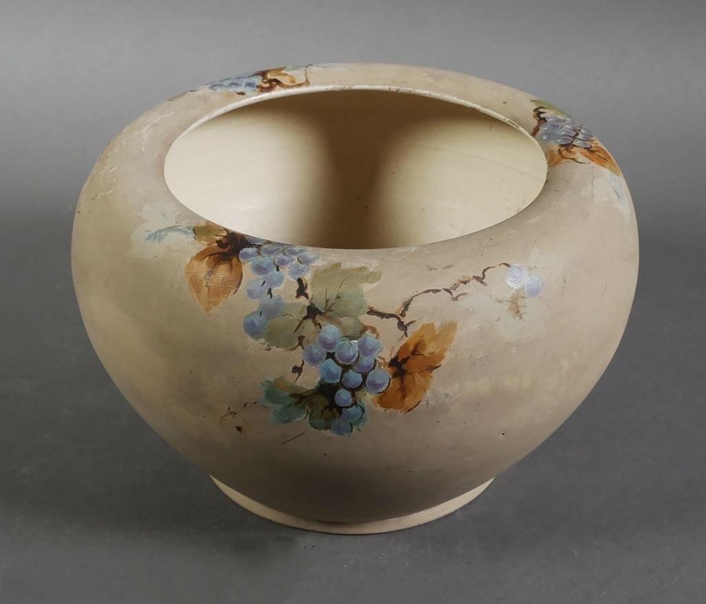 Appraisal: A bowl decorated with grapes on the vine inches high