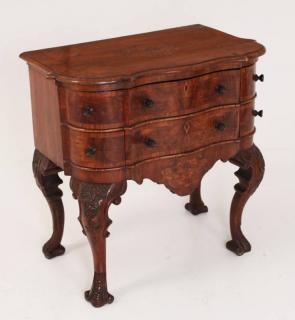 Appraisal: EARLY TH C DUTCH WALNUT INLAID COMMODE EARLY TH C