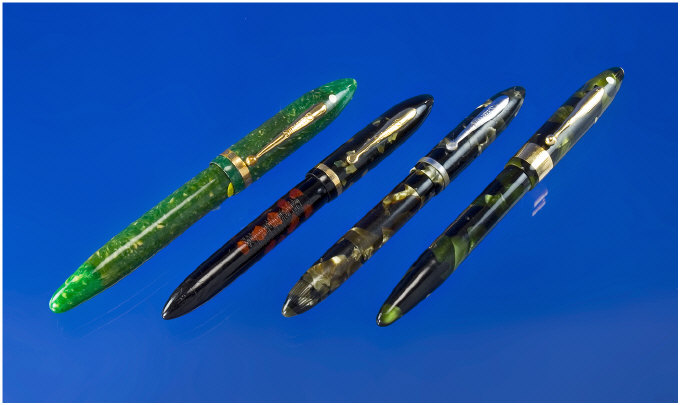 Appraisal: Sheaffer Four Sheaffer Balance pens jade Lifetime senior lever fill