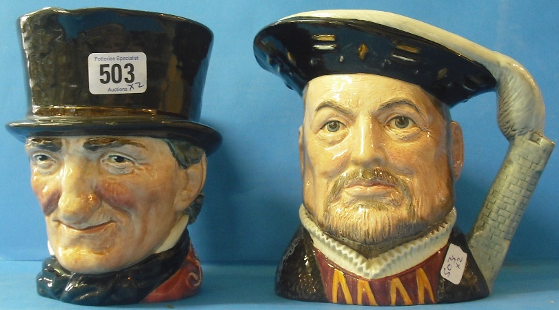 Appraisal: Royal Doulton Large Character Jugs Henry VIII D John Peel