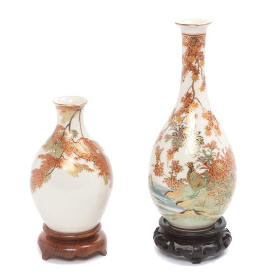 Appraisal: Sale Lot Two Japanese Satsuma Vases the first one of