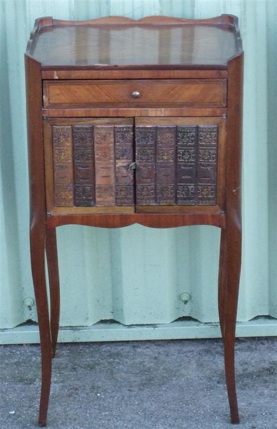 Appraisal: French style kingwood side cabinet with cross-banded and inlaid galleried