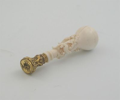 Appraisal: A th century French silvergilt mounted desk seal with intaglio