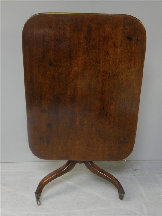 Appraisal: George III tilt top table with rectangular top on turned