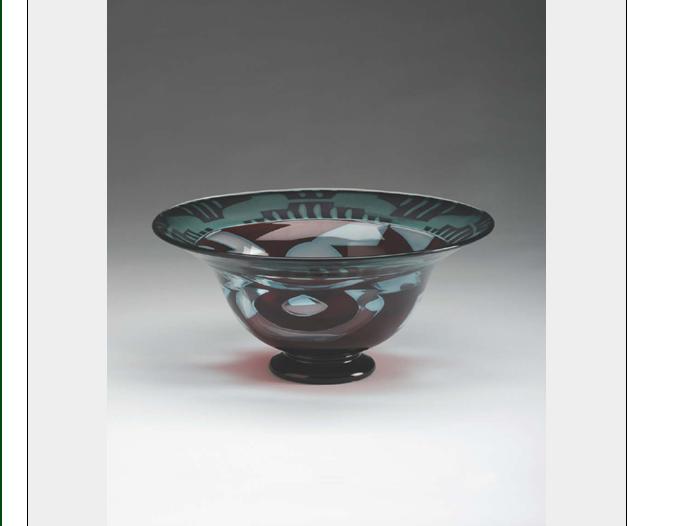 Appraisal: EVA ENGLUND FOR ORREFORS SWEDISH GRAAL GLASS BOWL In deep