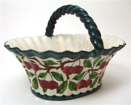 Appraisal: WEMYSS SMALL BASKET CIRCA decorated with cherries impressed mark 'Wemyss