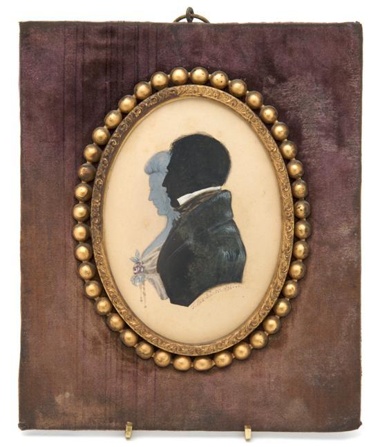 Appraisal: A Silhouette of a Lady and a Gentleman J Blackburn