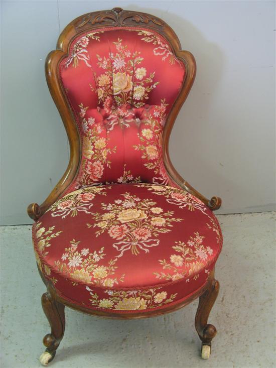 Appraisal: th Century mahogany framed button backed chair