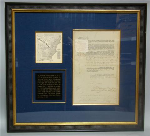 Appraisal: WILLIAM HENRY HARRISON SIGNED NORTHWEST TERRITORY DOCUMENT Partially printed land