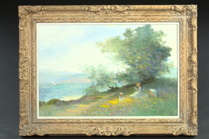 Appraisal: Margaret Rice American b Peaceful Lakeside Afternoon oil on canvas