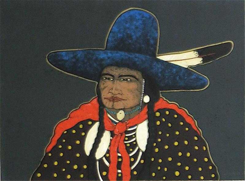 Appraisal: KEVIN RED STAR SERIGRAPH Montana New Mexico born Native American