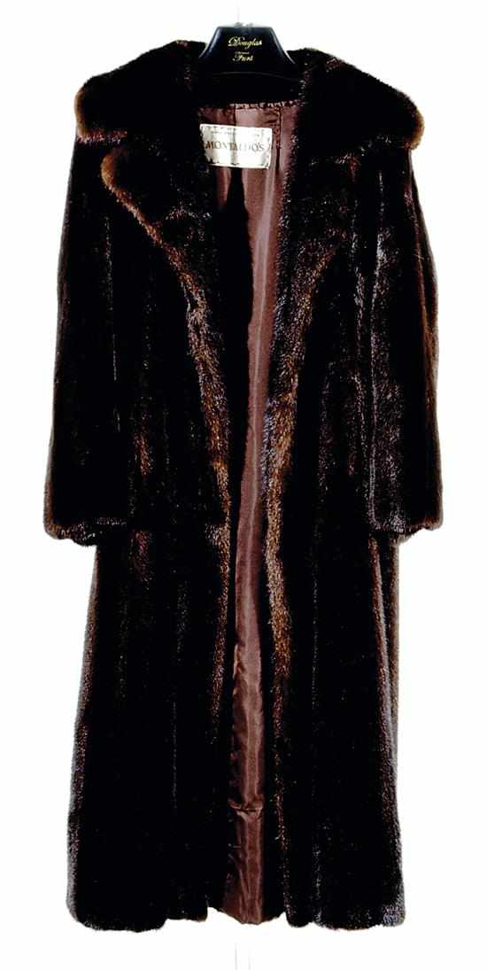 Appraisal: Montaldo's mink coat full length large size Provenance The Estate