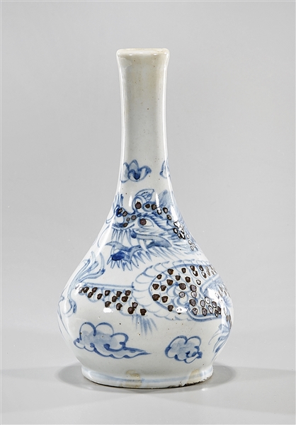 Appraisal: Chinese blue red and white porcelain vase depicting a dragon