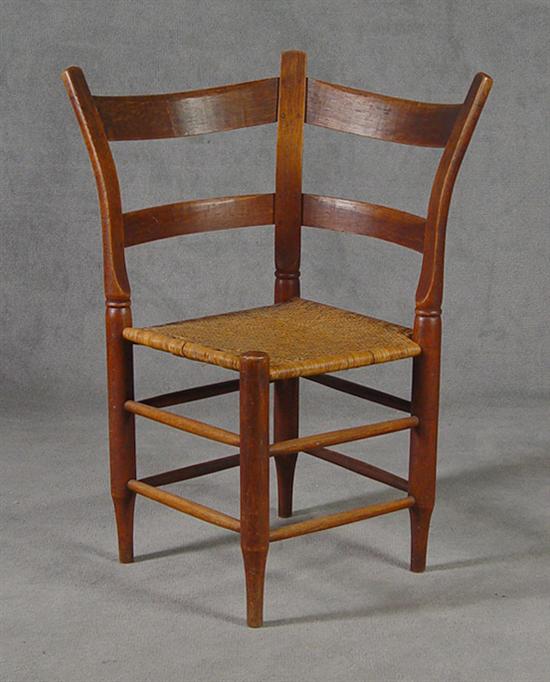 Appraisal: Washington County Virginia Hawthorne Corner Chair Early th Century Woven