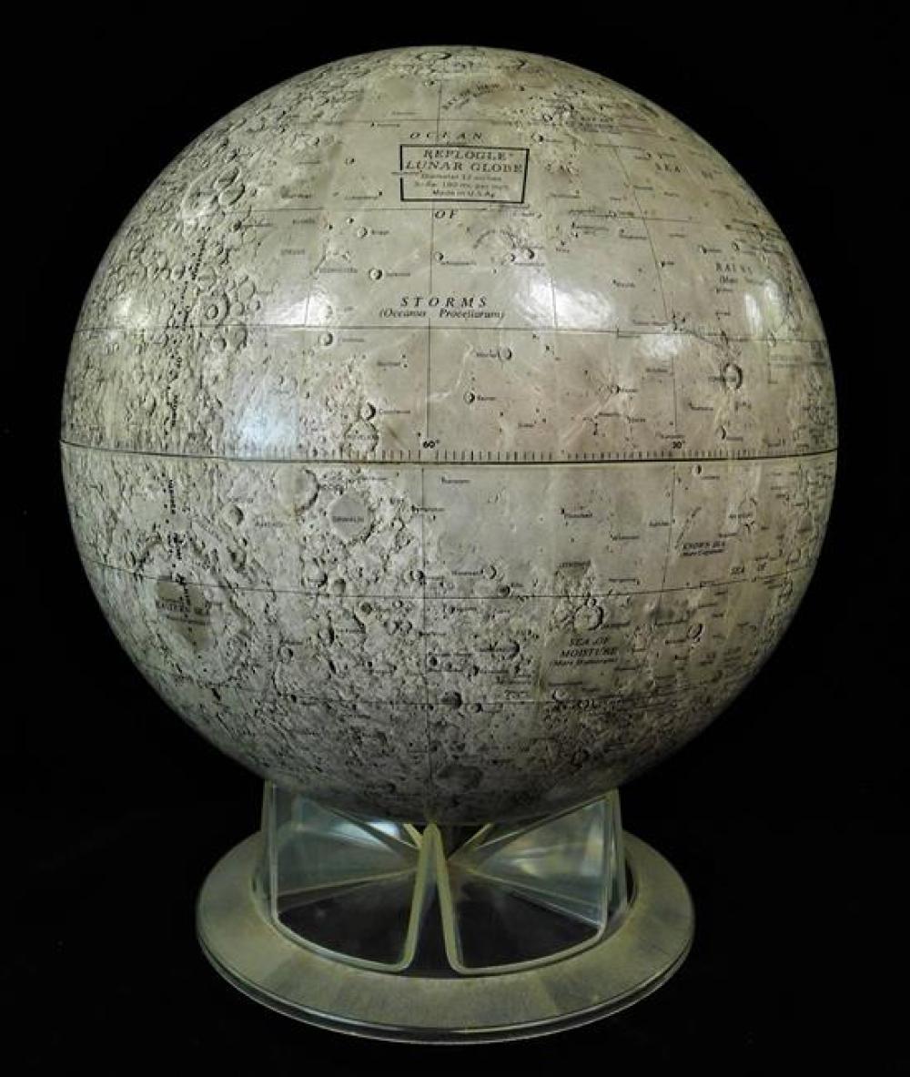 Appraisal: Replogle Lunar Globe with clear plastic stand surface of moon