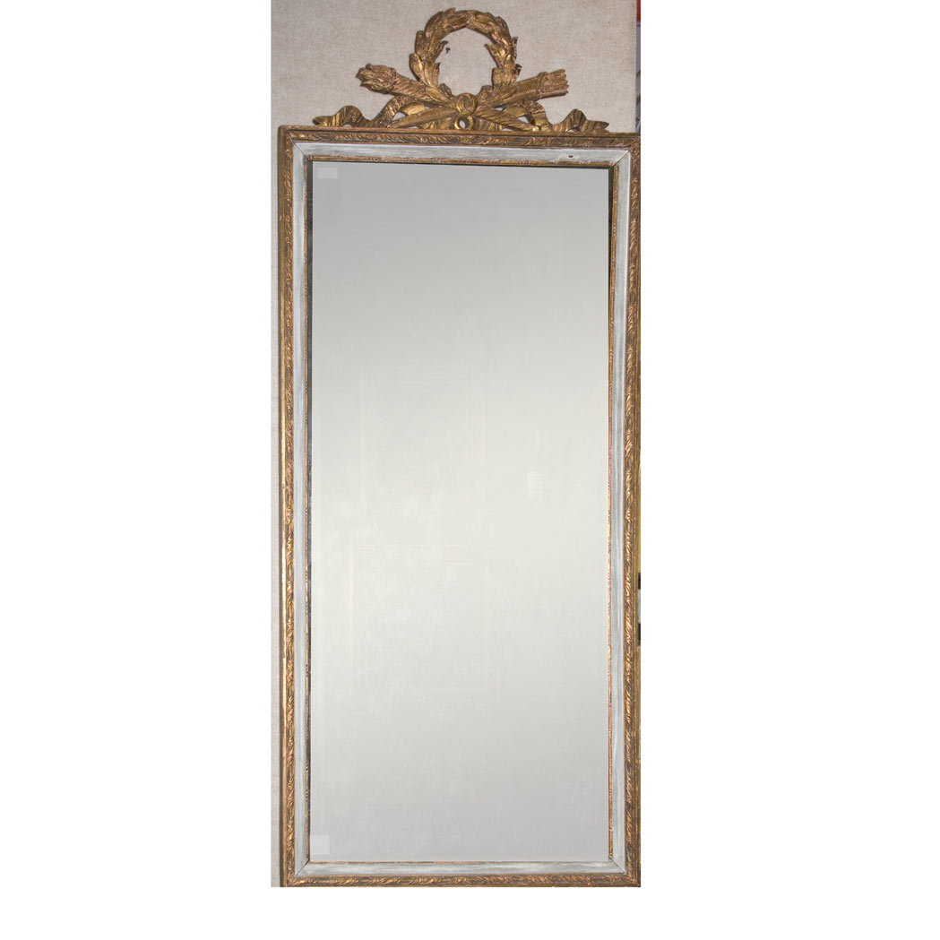 Appraisal: Neoclassical Style Gilt and Painted Wood Mirror Height inches width