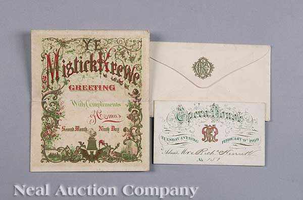 Appraisal: Mardi Gras Mistick Krewe of Comus Ball Invitation and Envelope