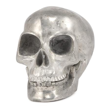 Appraisal: Silvered Bronze Model of a Skull Estimate -