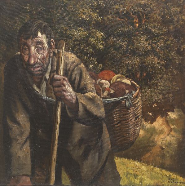 Appraisal: VASILY SHULZHENKO RUSSIAN B x Mushroom Picker Oil on canvas